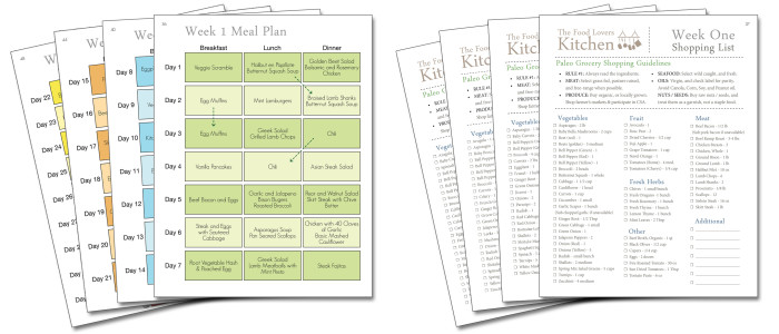 meal plan and shopping lists