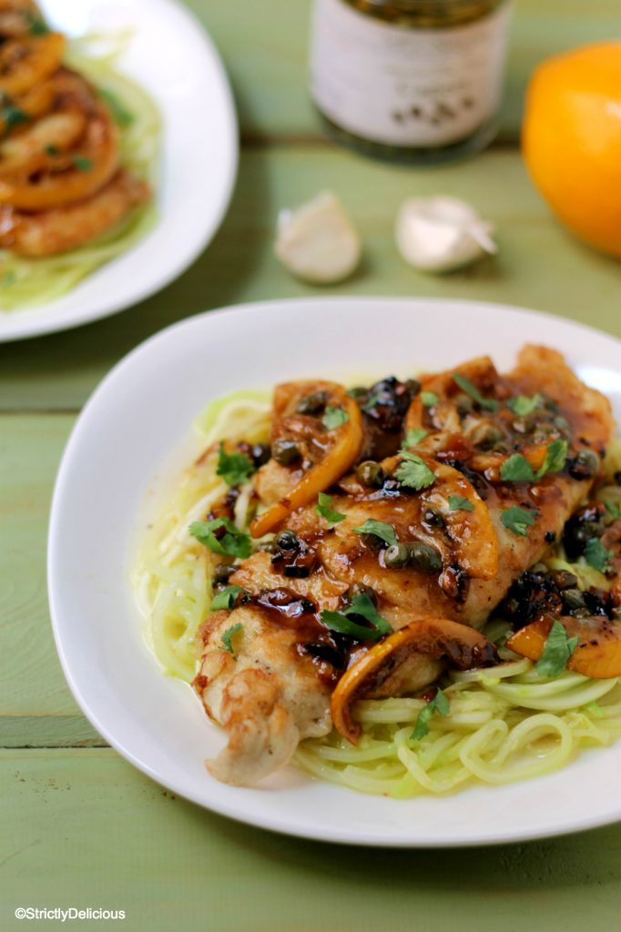 Chicken Piccata with Zucchini Noodles - Primal Palate | Paleo Recipes