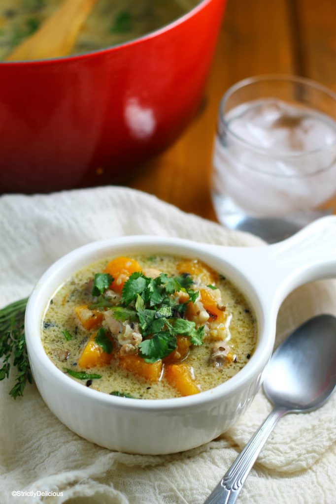 Creamy Chicken &amp; Cauliflower Rice Soup - Primal Palate | Paleo Recipes