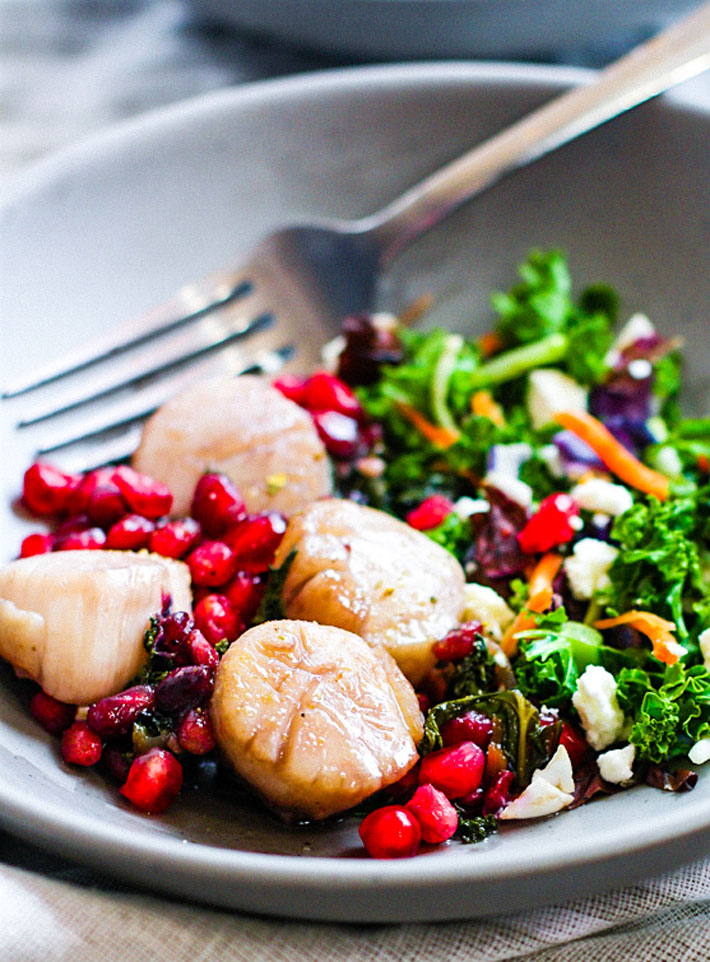 Maple BalsamicGlazed Scallops with Pomegranate Primal Palate Paleo
