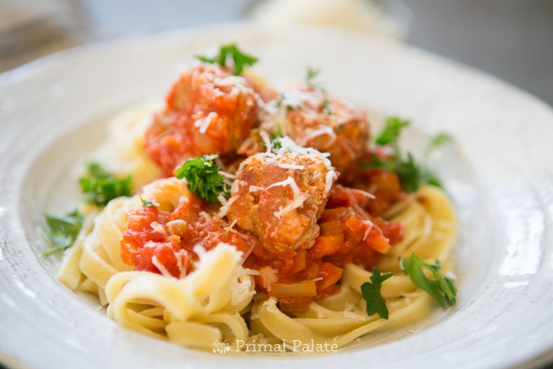 Fettuccine with Meatballs Primal Palate Paleo Recipes