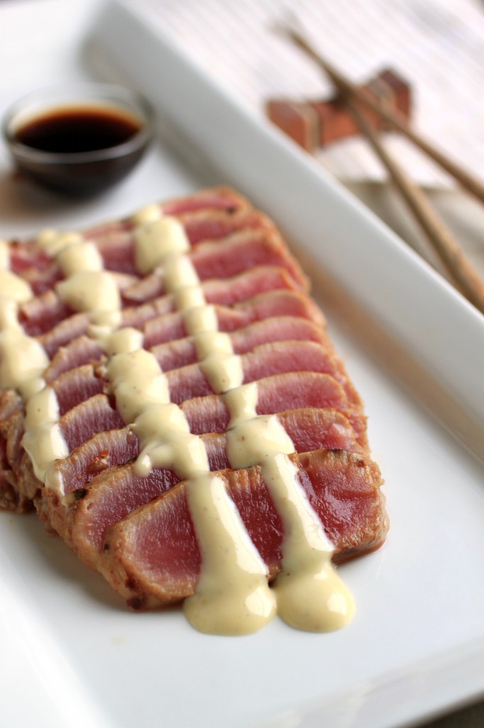 Ahi tuna with wasabi glaze