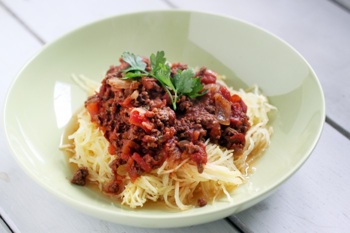 paleo pasta with meat sauce