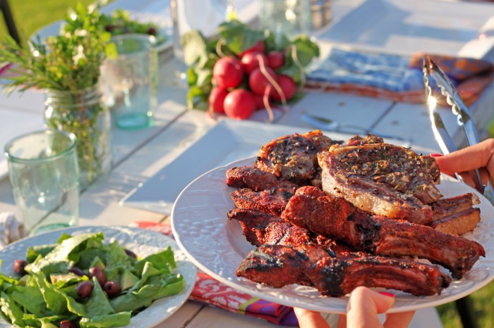 farm dinner pork ribs