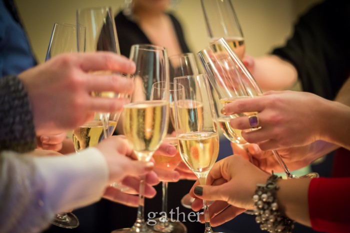 Champagne Toast, large group