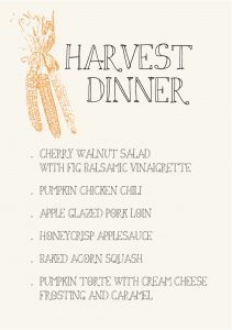 Gather Menu - harvest dinner