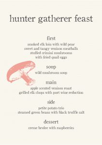 Gather Menu - Hunter Gatherer Feast