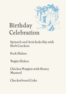 Gather Menu - Birthday Celebration