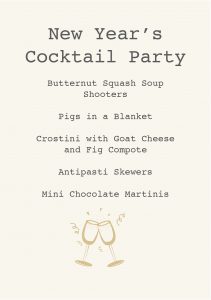 GATHER Menu - Cocktail Party