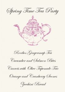 Gather Menu - Tea Party