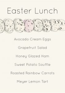 Gather Menu - Easter Lunch