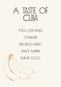 Gather Menu - a taste of Cuba