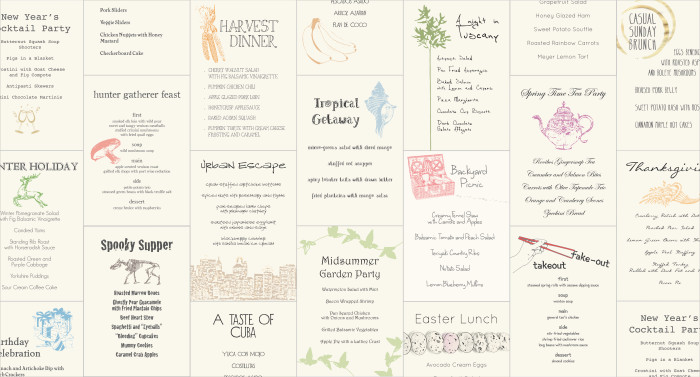 Gather Cookbook End Papers