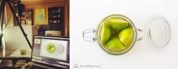 fermented limes setup shot