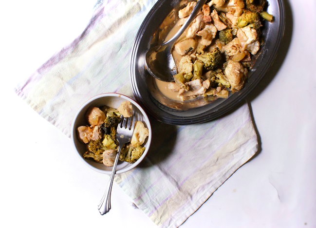 Creamy Chicken, Cauliflower, and broccoli bake