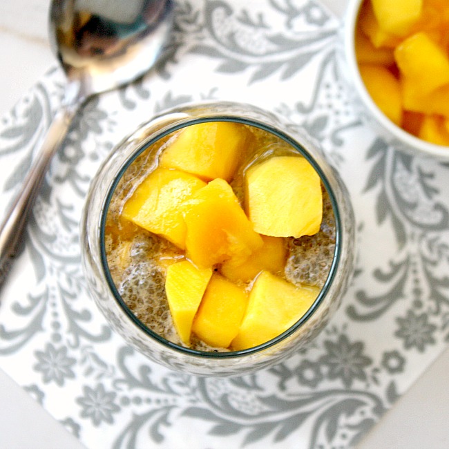 Vanilla and mango chia pudding