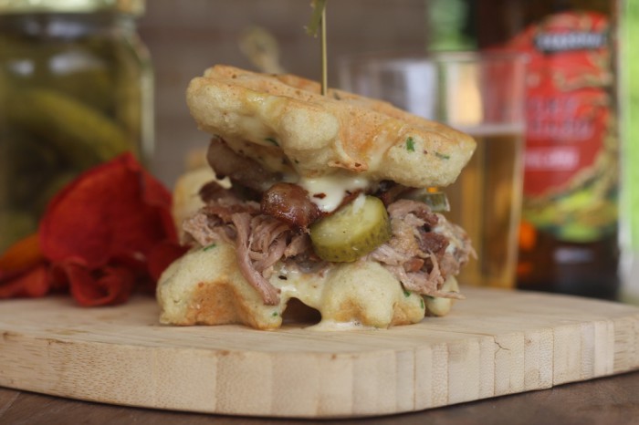Paleo pulled pork waffle sliders by Paleomg