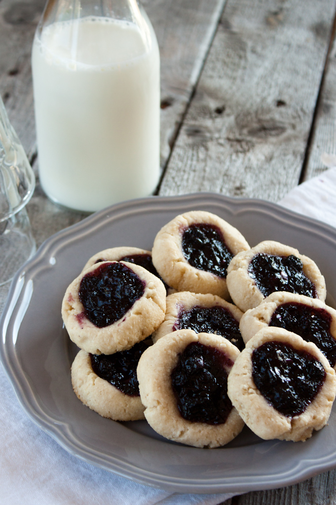 Paleo Blueberry Thumbprint Cookies