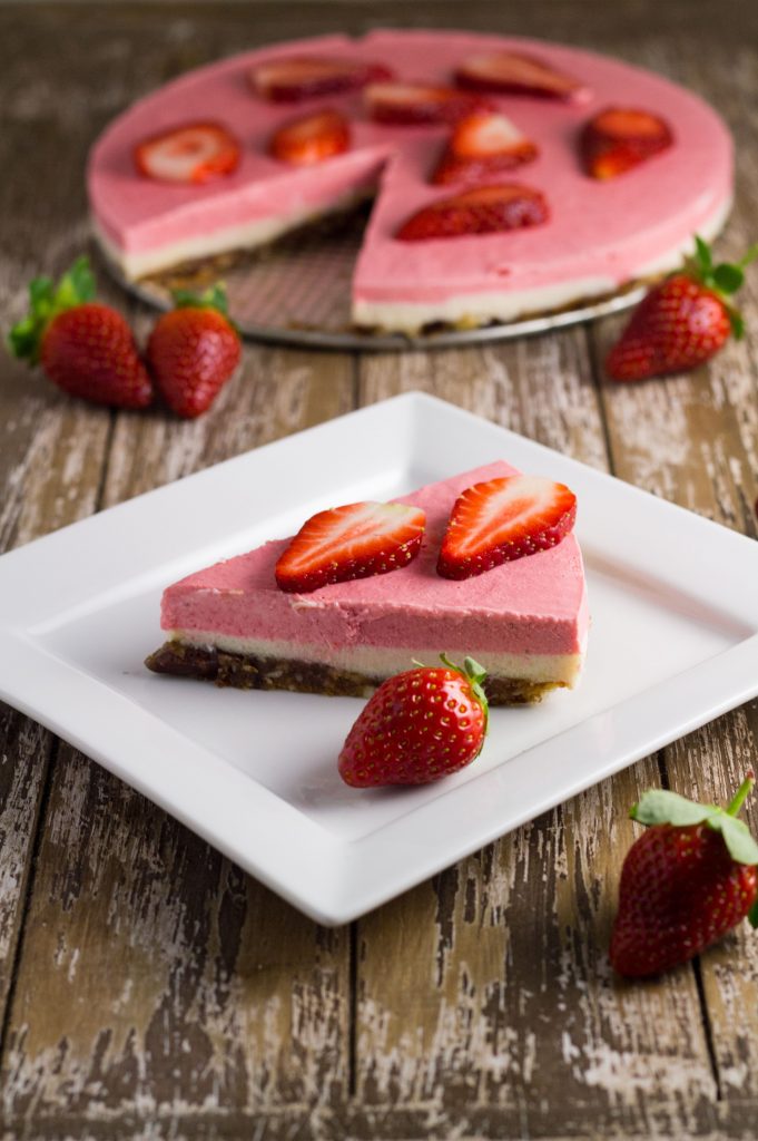 Strawberry Lemon Macadamia Cheesecake