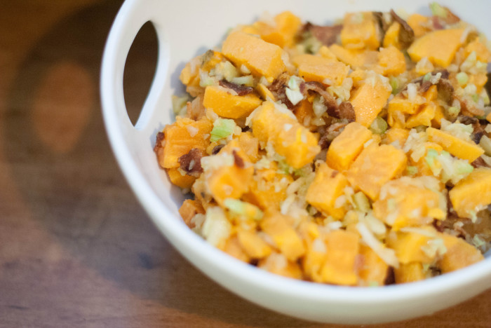 Sweet potato salad with bacon