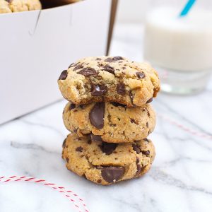Thick and chewy chocolate chip cookies