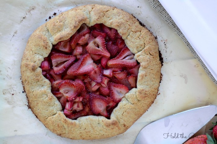 Strawberry-Rhubarb tart hold the grain