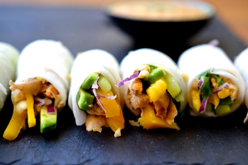 Chicken Mango Avocado Rolls
