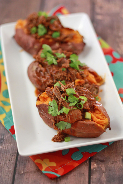 Chile Colorado Stuffed Sweet Potatoes