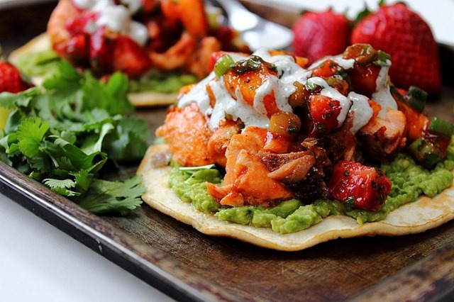 Salmon Tostadas by Peachy Palate