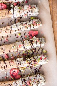 White Chocolate Strawberry Biscotti