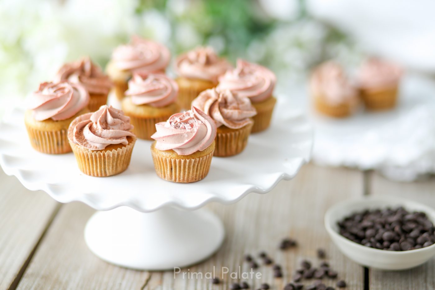Valentine’s Treat, Chocolate Chip Mini Cupcakes! Primal Palate