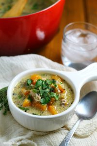 Creamy Chicken and Cauliflower Rice Soup