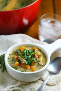 Creamy Chicken and Cauliflower Rice Soup