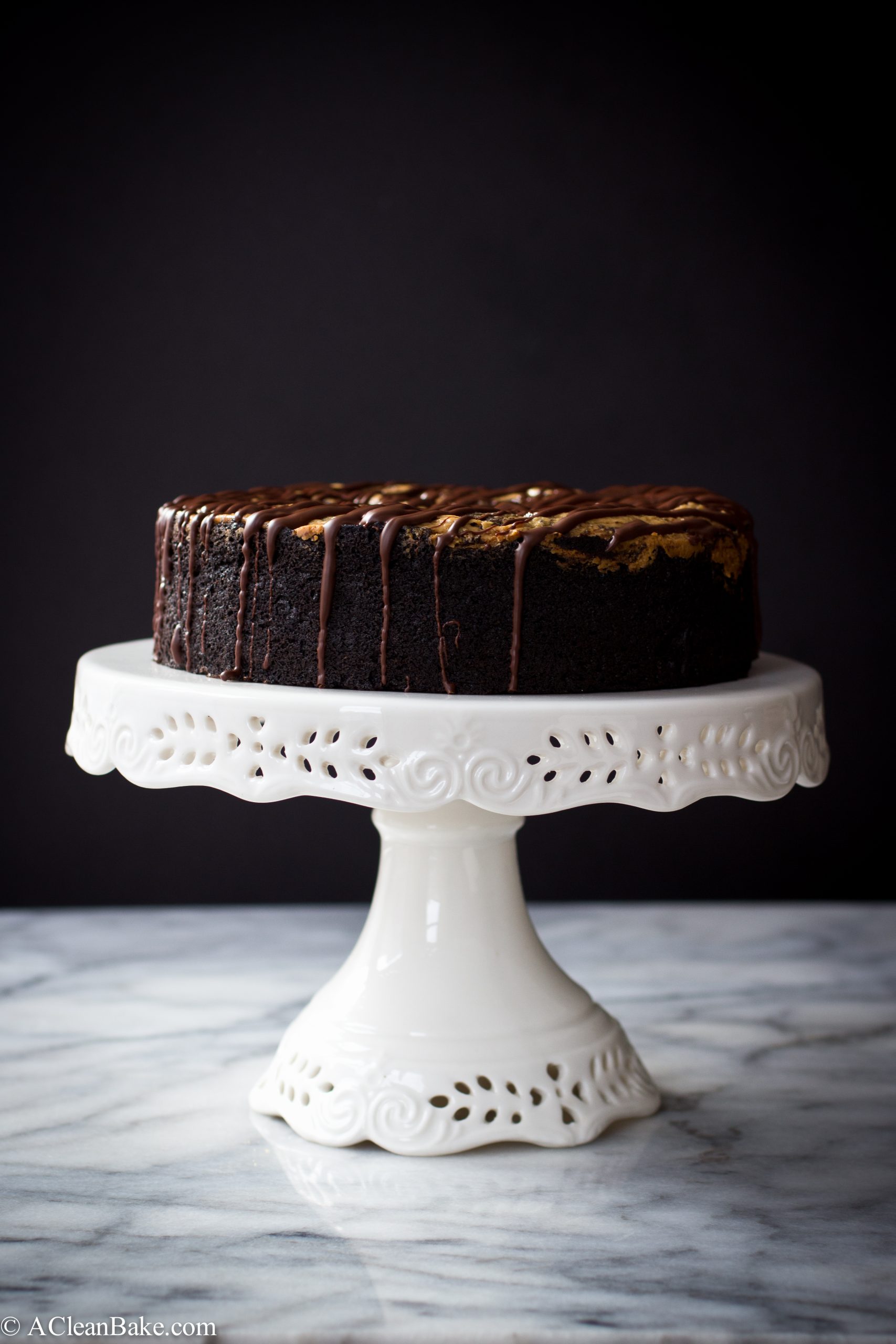 Deep Dish Dark Chocolate Cake with Almond Butter Swirl Primal Palate