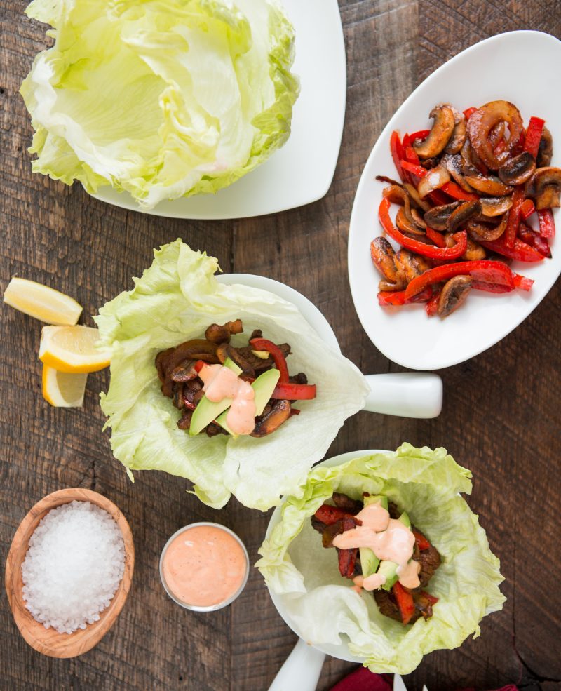 Fajita Lettuce Wraps with Chipotle Aioli