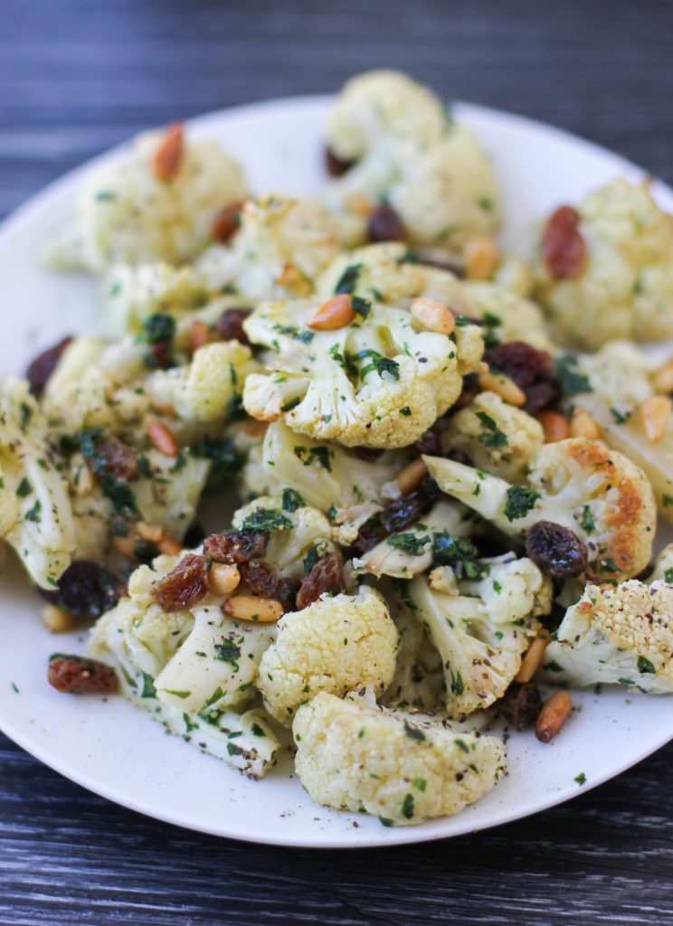 Cauliflower with Pine Nuts and Raisins