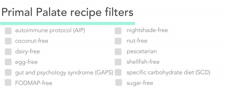 Primal Palate dietary restriction filters