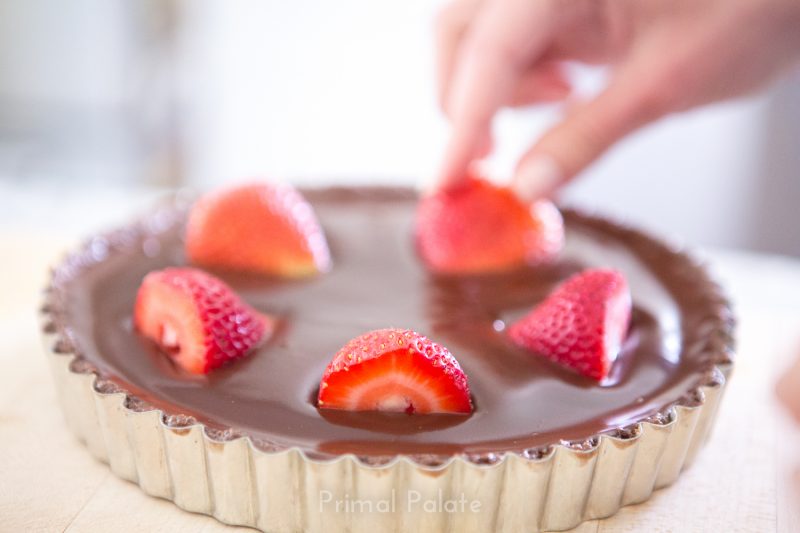 Double Chocolate Tart with Strawberries - Paleo Recipe