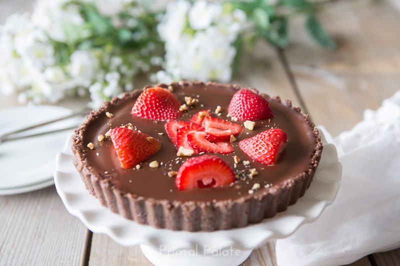 Double Chocolate Tart with Strawberries - Paleo Recipe