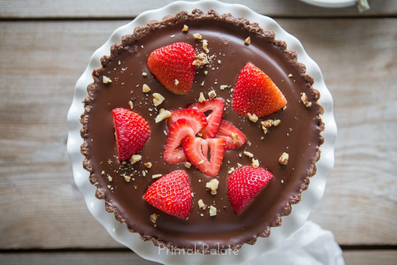 Double Chocolate Tart with Strawberries - Paleo Recipe