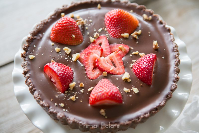 Double Chocolate Tart with Strawberries