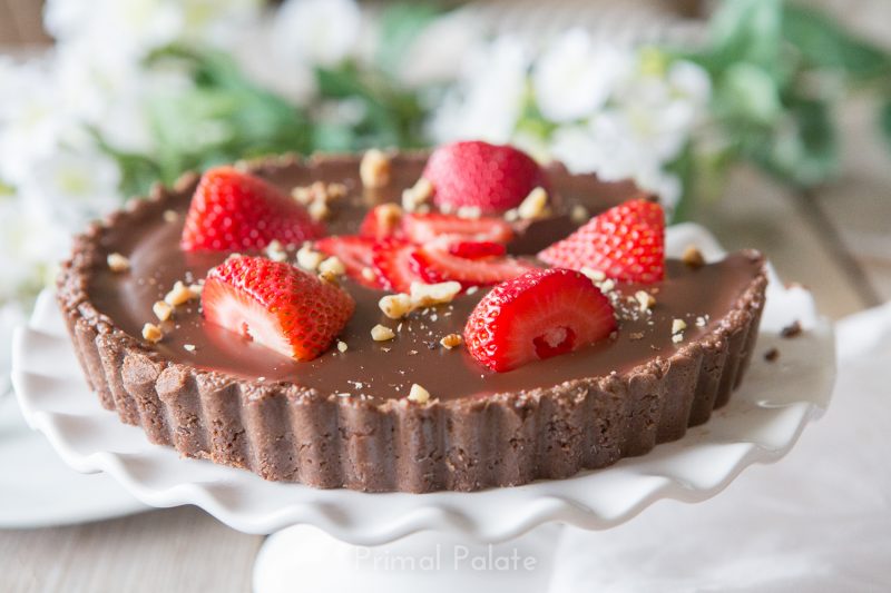 Double Chocolate Tart with Strawberries