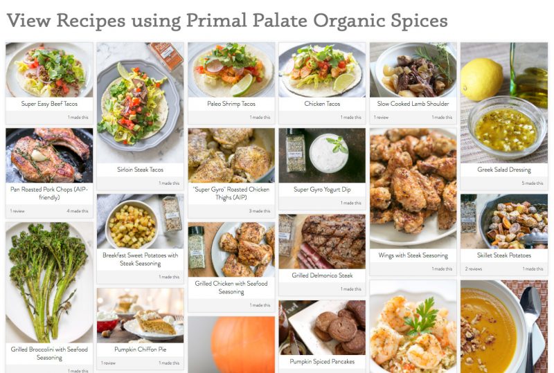 primal palate organic spice recipes