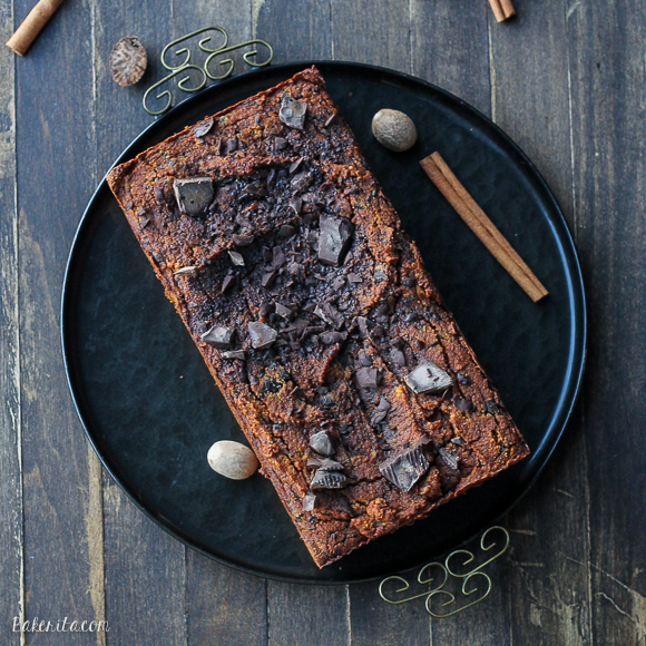 Paleo Chocolate Chunk Pumpkin Bread Square