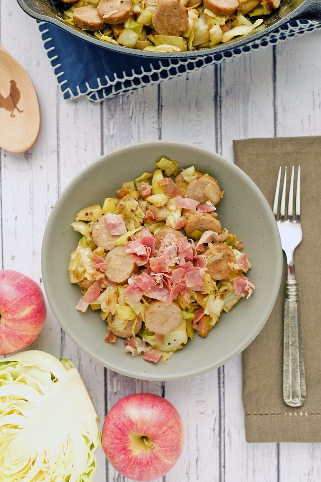 Cabbage-and-sausage-side-dish