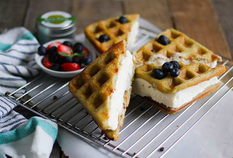 Matcha Waffle Ice Cream Sandwiches | Primal Palate | Paleo Recipes-image