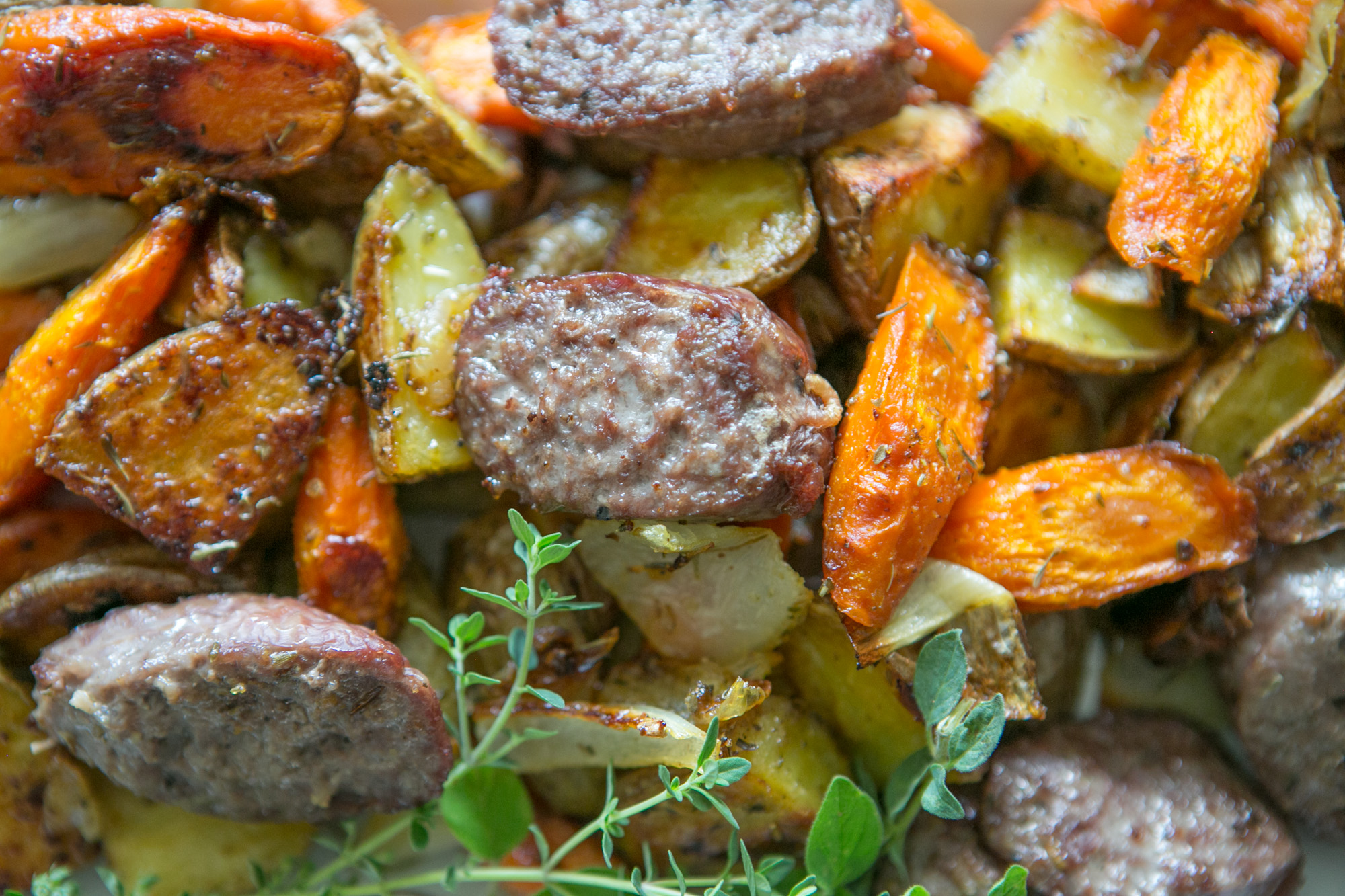 Roasted Root Vegetables with Sausage Primal Palate Paleo Recipes