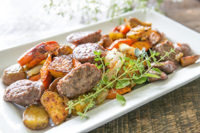 Roasted Root Vegetables with Sausage | Primal Palate | Paleo Recipes