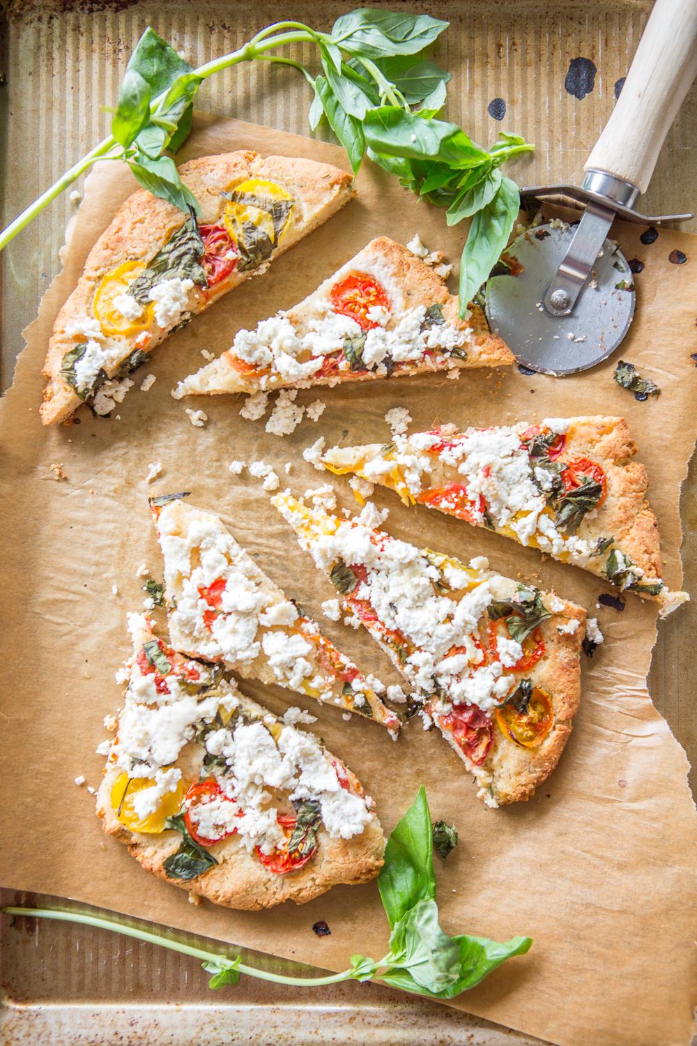 Tomato, Basil, and Ricotta Flatbread Primal Palate Paleo Recipes