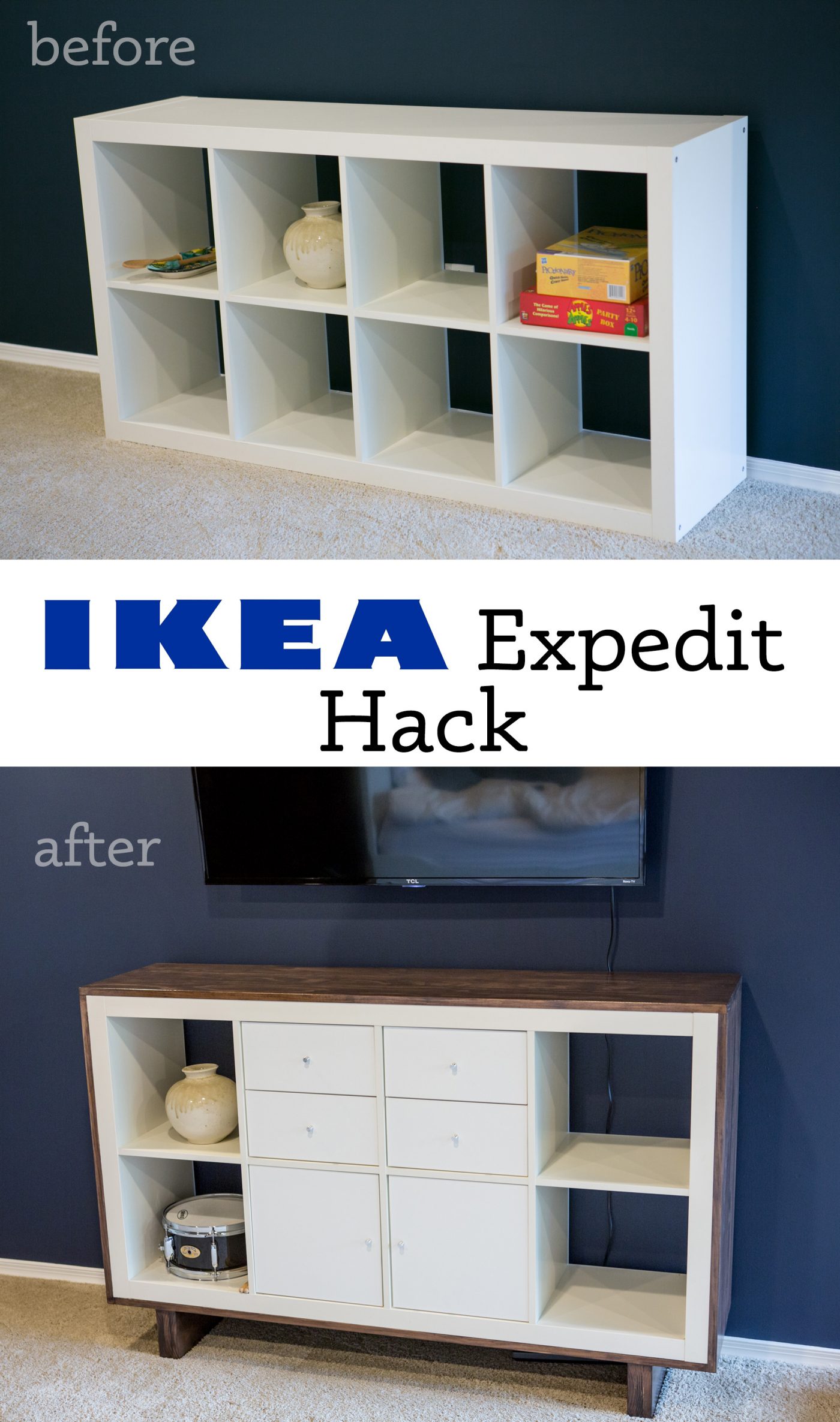 Ikea Hack Expedit TV Stand (nontoxic!) Primal Palate Paleo Recipes